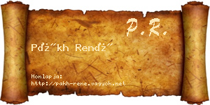 Pákh René névjegykártya